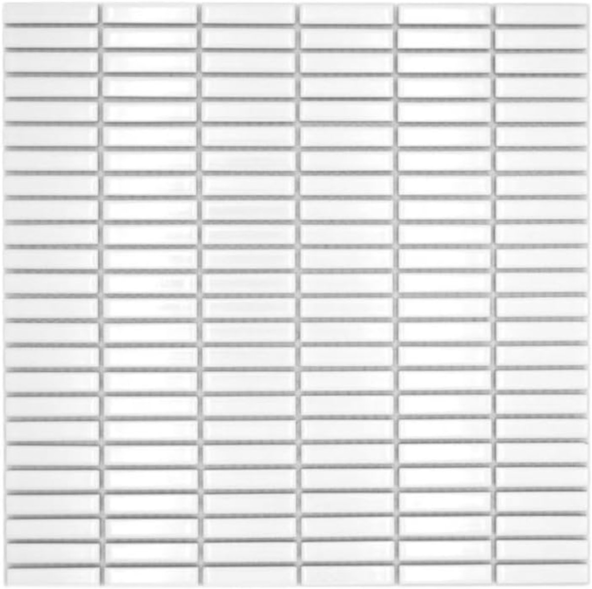 Keramische Mozaïek Tegels - Witte Mozaïek - Wand Decoratie - Bamboo Look - 10 Mats - Wit