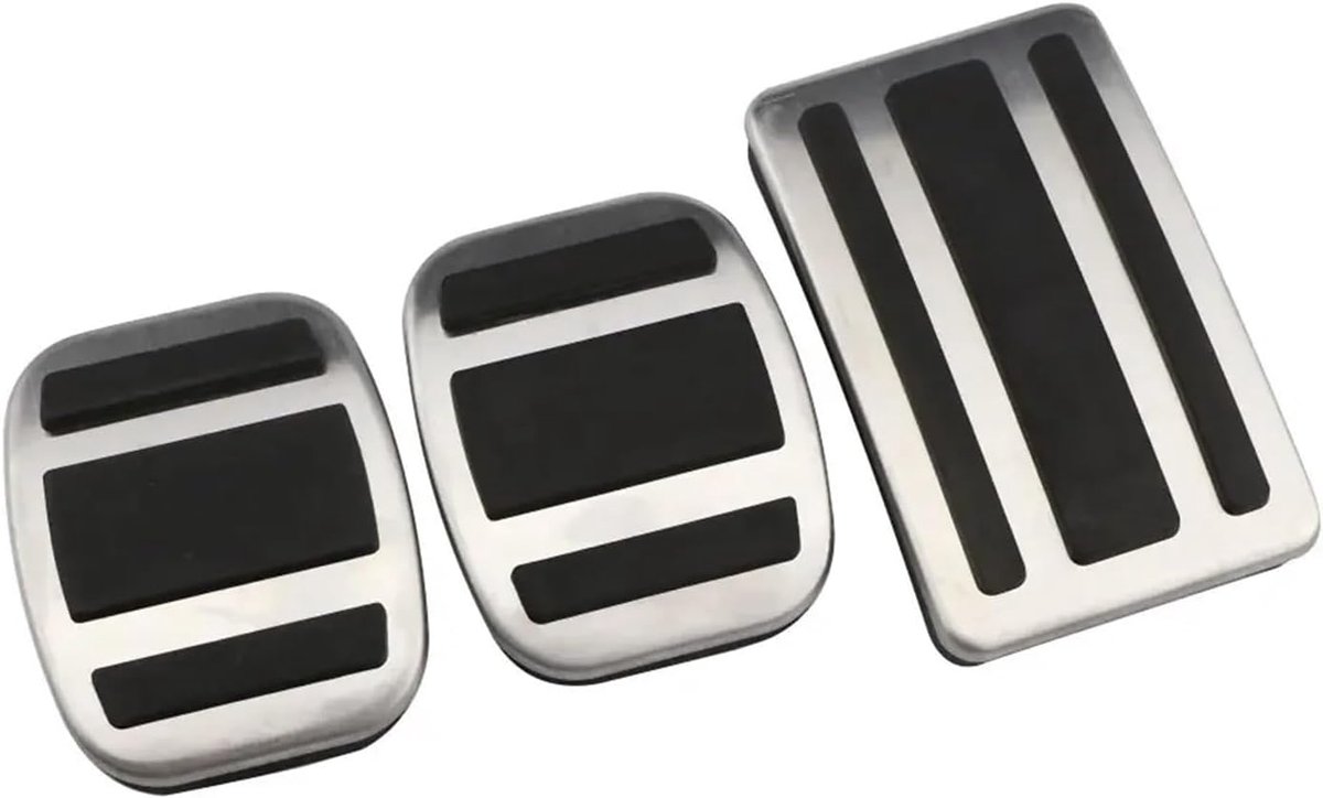 Auto Pedaalhoezen - Voetpedaal Covers - Veilig Rijden - Verbeterde Grip - Set van 2 - Zilver