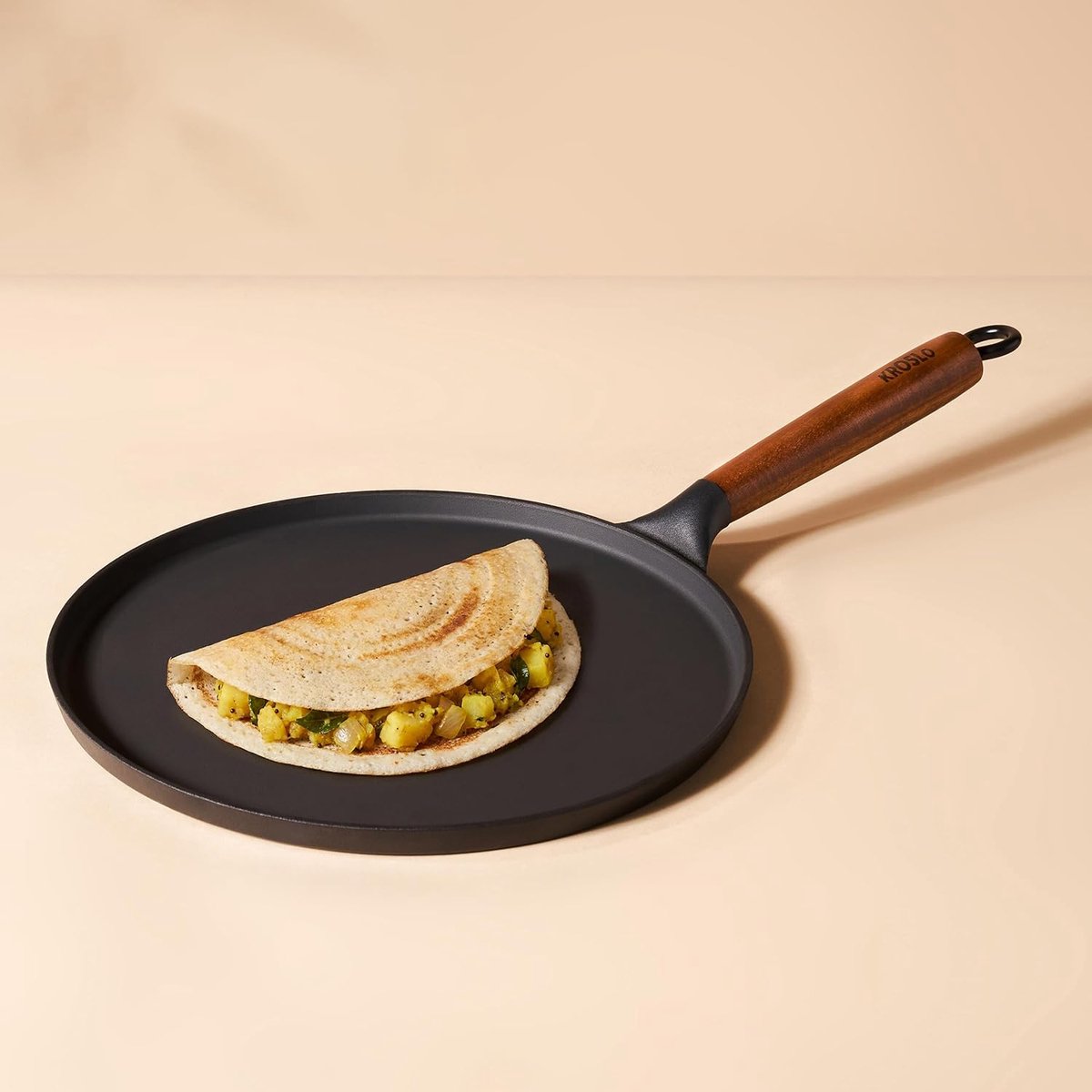 Gietijzeren Pan Dosa Tawa Pannenkoeken Bakken Lichtgewicht Innovatie 30 cm Zwart