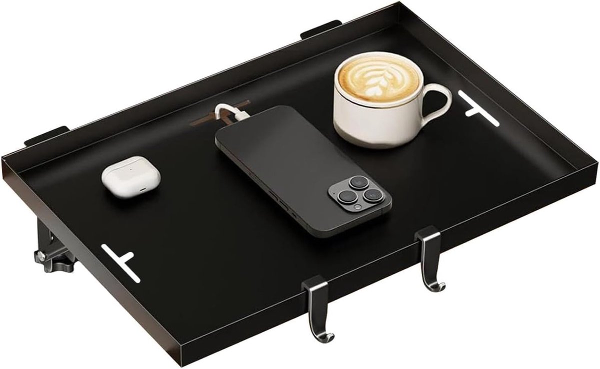 Nachtkastje - Bijzettafel bed - Ruimte organiseren - Installatie zonder gereedschap - 25 cm breed - Zwart