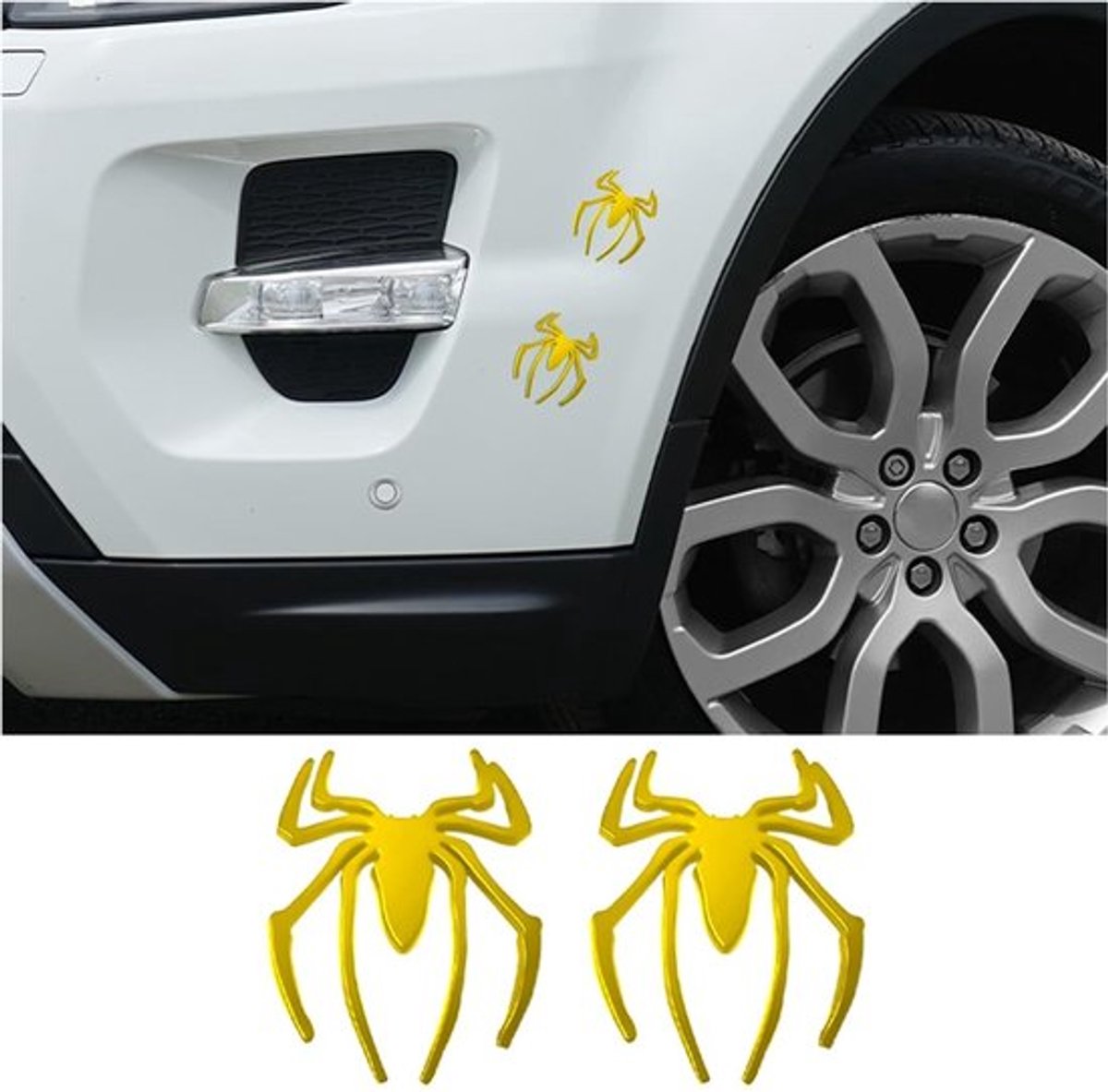 Solidchoice - Dailygoody - 3D spinnenlogo autostickers - metalen stickers