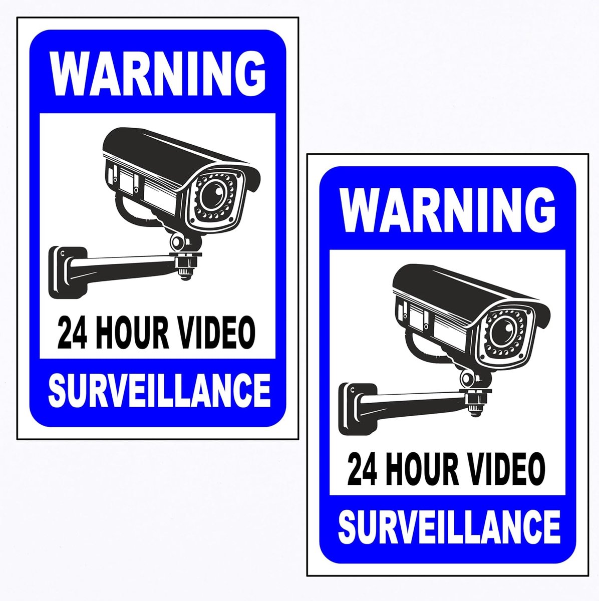 CCTV Waarschuwingsborden - Camera Beveiliging - Veiligheid Vergroten - Set van 2 - A4 Formaat - Zwart Wit