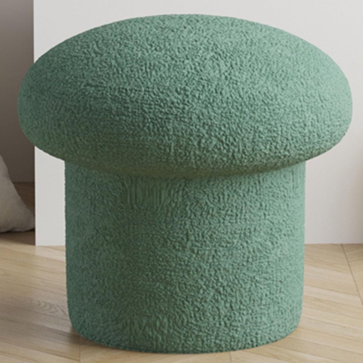 Houten Krukje - Mushroom Stoel - Zitje of Voetenbank - Unieke Vormgeving - H36cm - Houtkleur