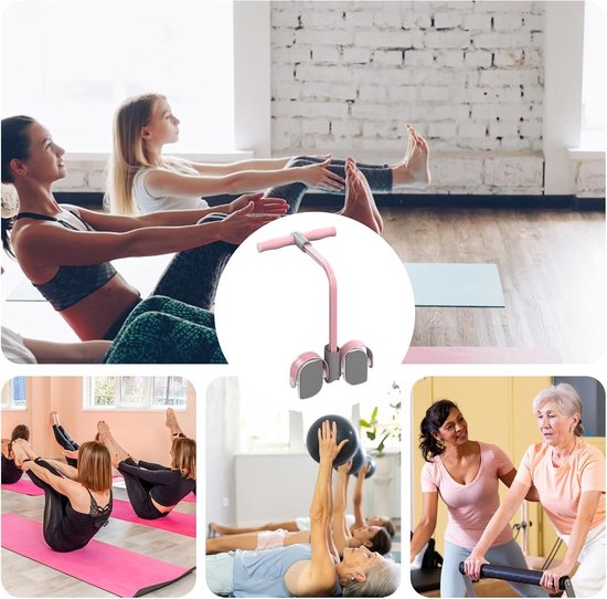 Yoga Spantouw - Been Stretcher - Lichaam Trainen - Antislip Pedaal - 55 x 27 cm - Roze — afbeelding 4