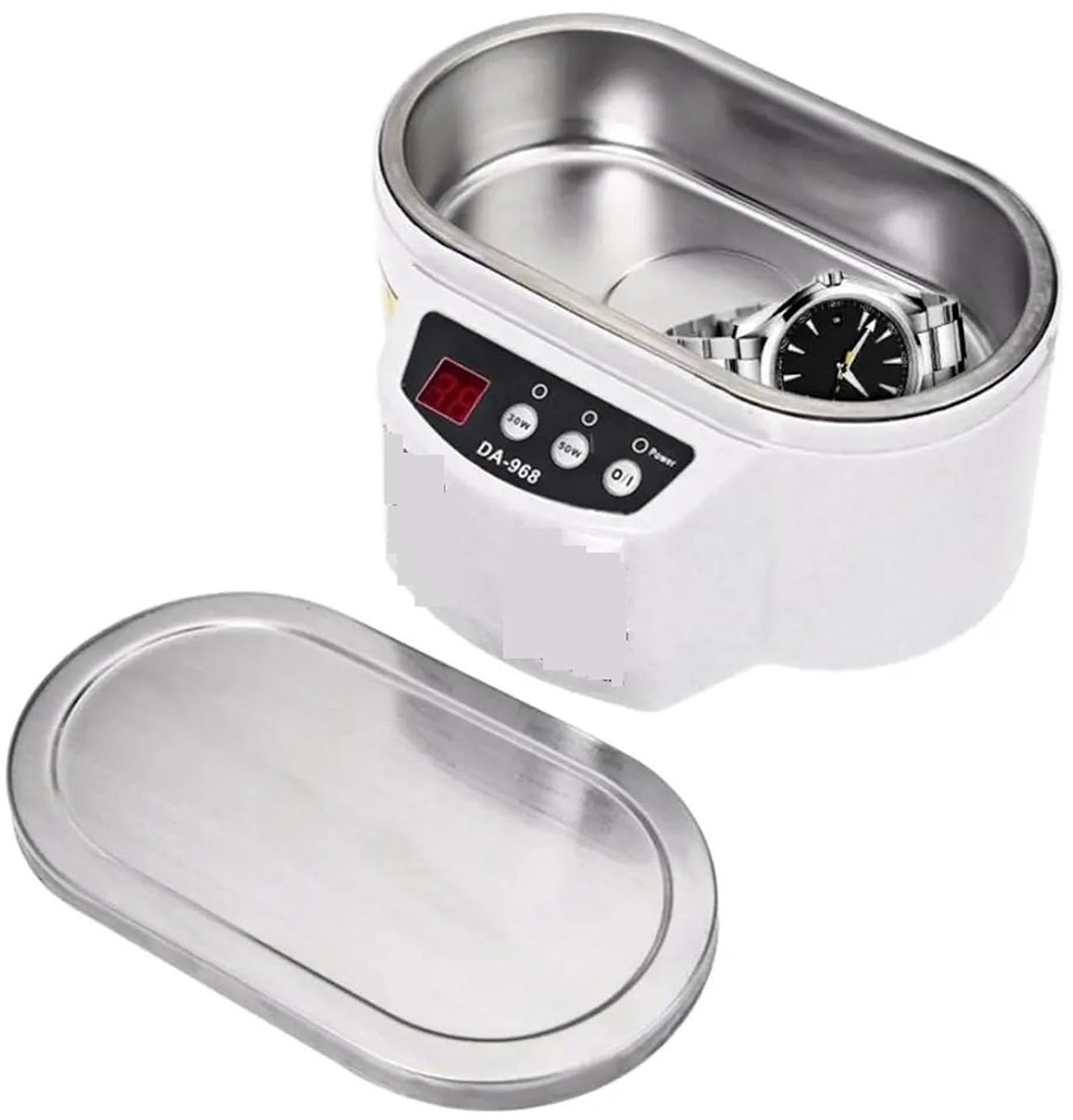 Ultrasone Reiniger - Mini Reiniger - Sieraden Reinigen - Geavanceerde Golven - Compact Formaat - Zilver