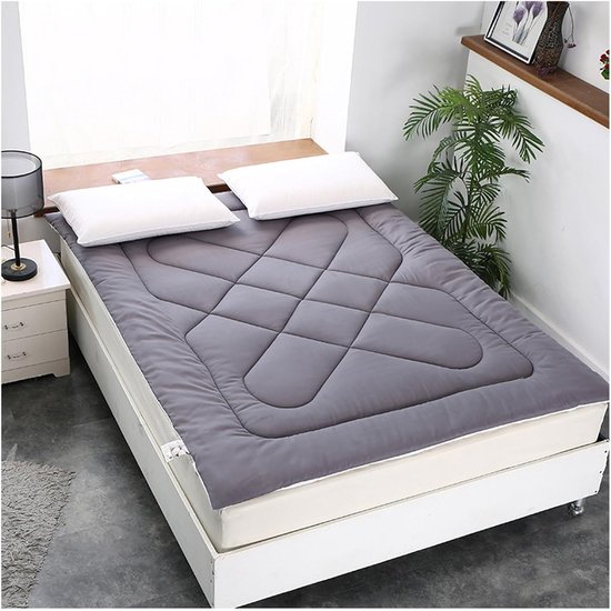 Draagbare Vloermatras - Opvouwbaar Bed - Comfortabel Slapen - Dikke Wasbare Vulling - 180 x 200 cm - Lichtblauw — afbeelding 3