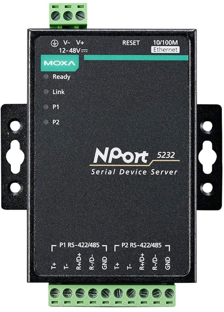 Apparaatserver - Netwerk Adapter - Industriële Automatisering - Twee RS-422/485 Poorten - 10/100 Ethernet - Zwart