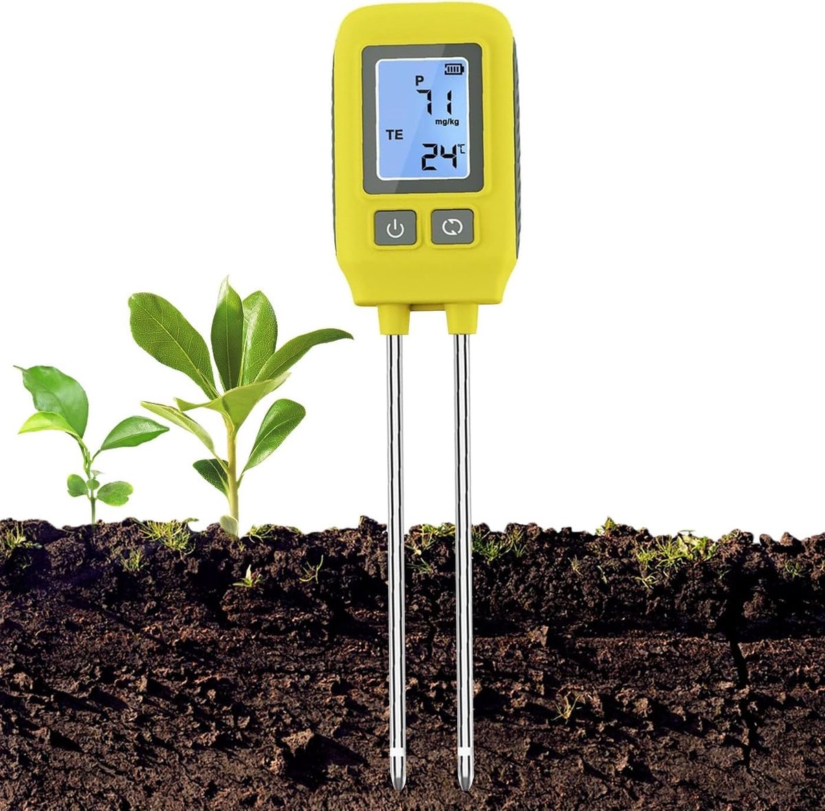 Bodem Tester - Grondmeter NPK - Planten Verzorgen - 4 In 1 Functie - 26.7 cm - Zwart