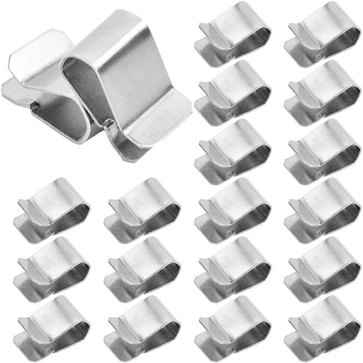 IMstore - U-Clip - Roestvrijstalen Klemmen - 25 Stuks - Silver Plated