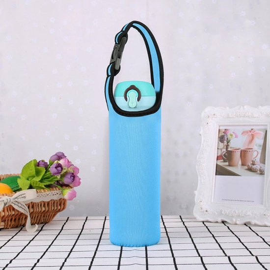Water Bottle Bag - Fleshouder Pouch - Hydratatie Onderweg - Geïsoleerde Bescherming - 400-600ml Flessen - Blauw — afbeelding 4