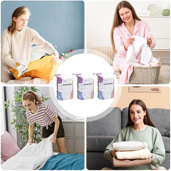 Vacuüm Opbergzakken - Luchtdichte Zakken Ruimtebespaarder - Kleding Opslaan - Zonder Pomp Compressie - 3 stuks - Niet gespecificeerd — afbeelding 5