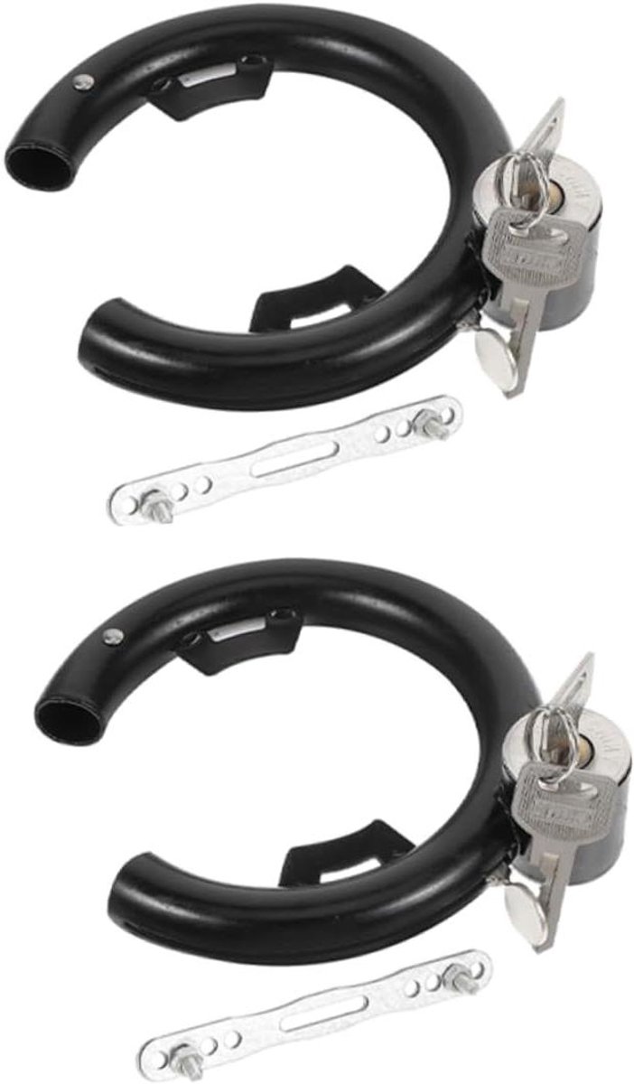 Fietsslot 2-pack - Kettingslot Beveiliging - Diefstal Voorkomen - Stevig Roestvrij Staal - 14.7 cm - Zilver