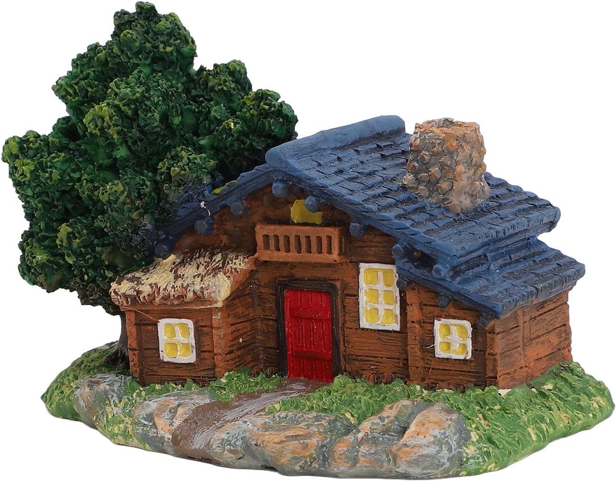Landschapshuis Beeldje - Miniatuur Dorpshut - Bonsai Decoratie - Gedetailleerde Stijl - 13x10x9 cm - Houten Huis