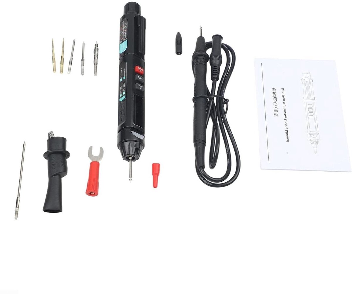 Pen Multimeter - Spanningstester Fasetester - Elektrisch Testen - VA Kleur Display - 17 cm Lengte - Zwart