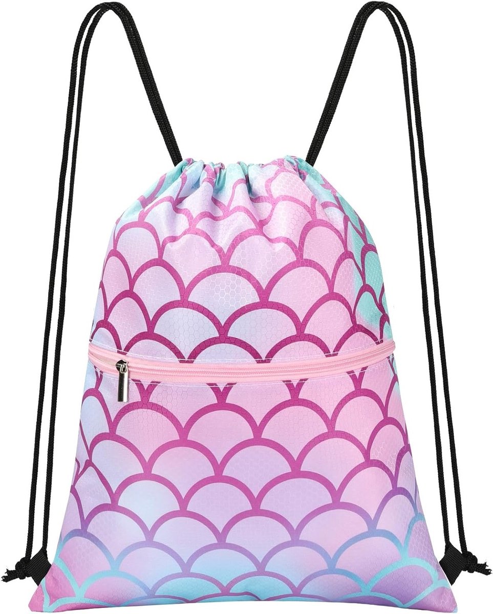 Waterdichte Gymtas voor Kinderen met Ritsvak, Ideaal voor School, Strand en Zwembad, 28*22*2cm, Casual en Praktisch