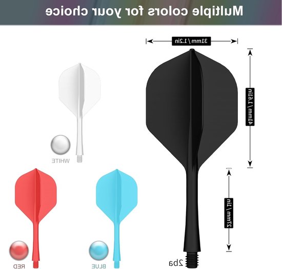 SnelShoppen - Dart Flights en Shafts 12-Pack - Geïntegreerde Dart Vleugels en Stelen met 2BA Draad - Duurzaam Materiaal en Precisie voor Feest en Comp van Snelshoppen — afbeelding 5