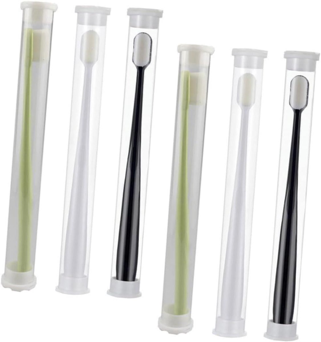 Zachte Nano Tandenborstels - Microvezel Borstels - Diepe Mondreiniging - Golvend Ontwerp - 6 Stuks - Assorti