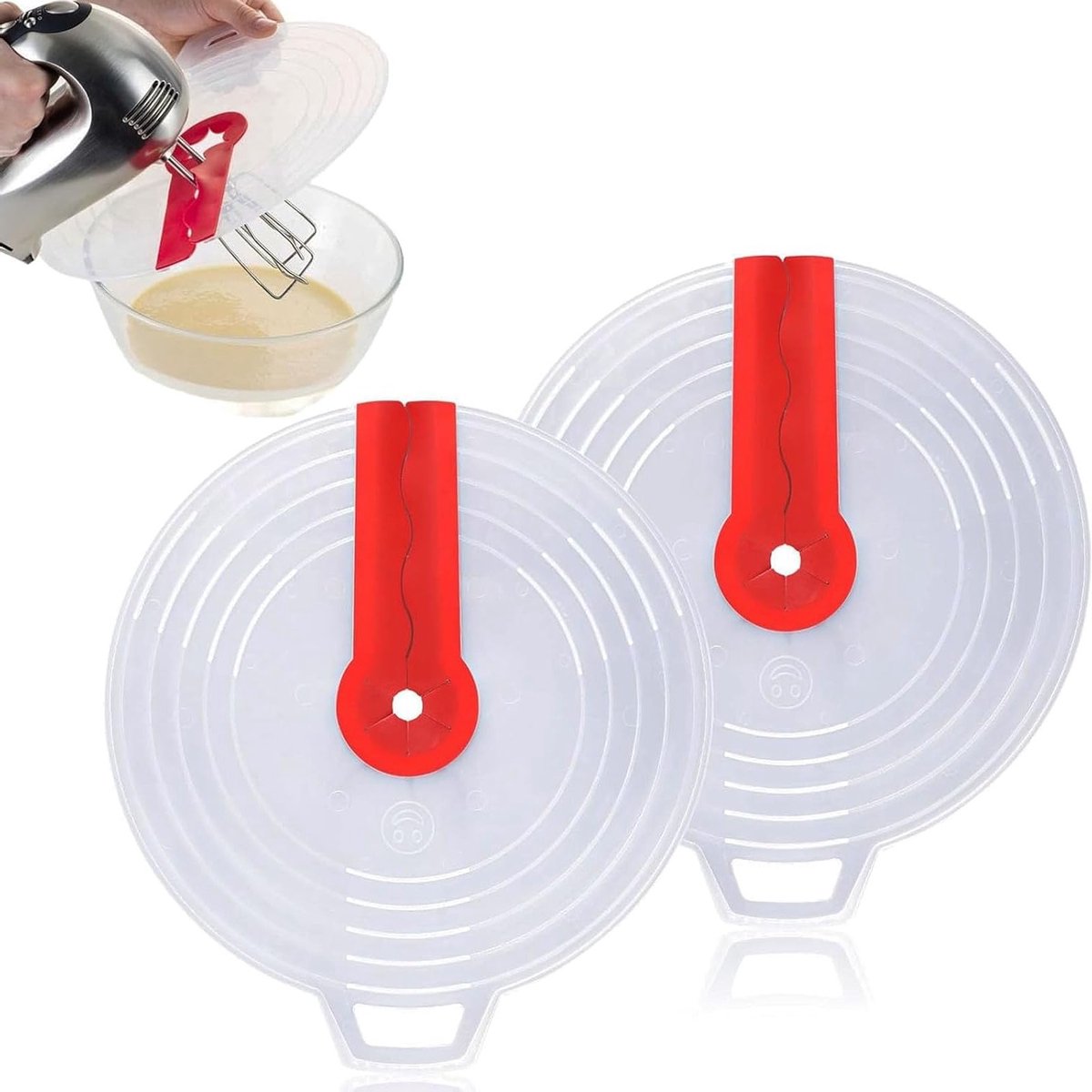 Pack of 2 Splash Guard Lid, Splash Guard Lid, Splash Guard for Bowl, Splash Guard for Mixer, Universal Shell Splash - ShopVlot