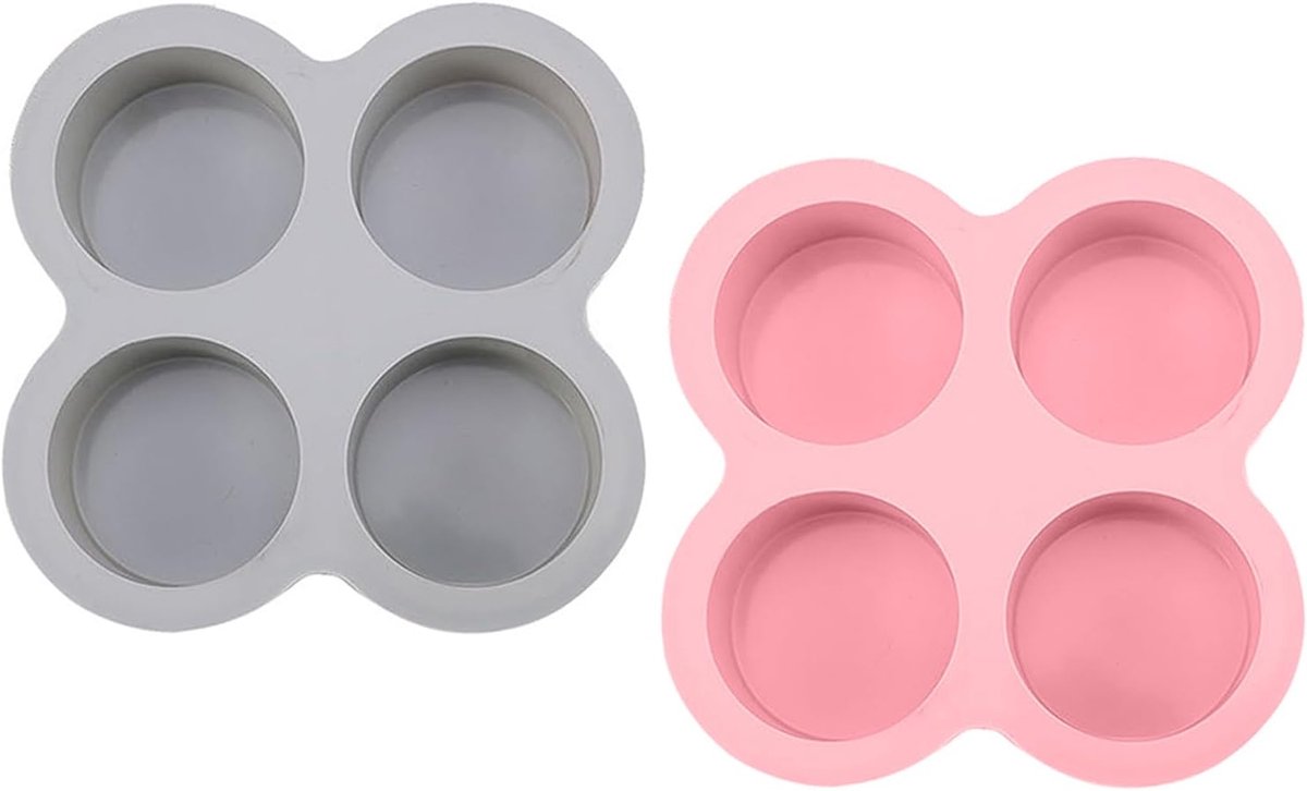 SnelShoppen - 2 Stuks Siliconen Donut Vormpjes voor Cake, Koekjes, Bagels, Muffins - Grijs en Roze - Foodgrade Materiaal - Perfect voor Feestjes en Ba