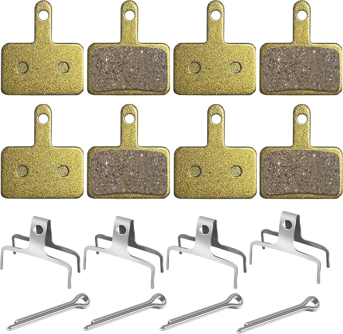 SnelShoppen - Fiets Remblokken Lange Levensduur - Semi-Metalen Hars Remblokken voor Shimano B01S B03S B05S - Betrouwbare Remkracht in Nat en Modder -