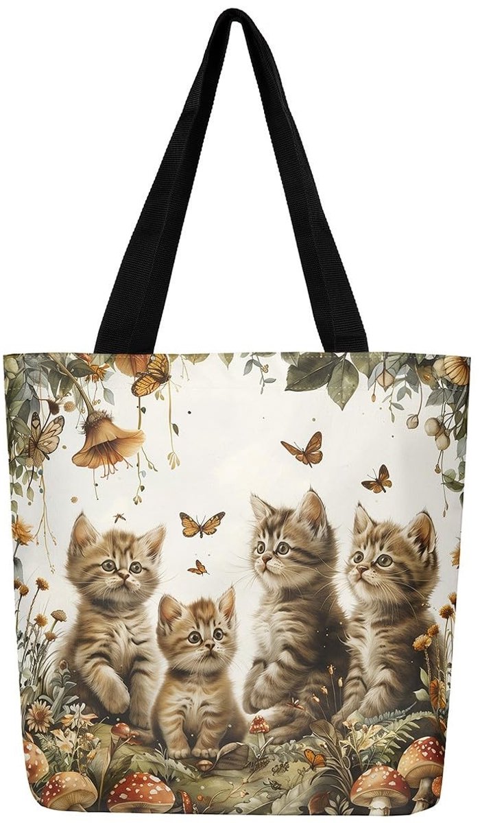 Omgoods - Halloween Canvas Tote Bag met Skelet en Pompoen 50x40cm
