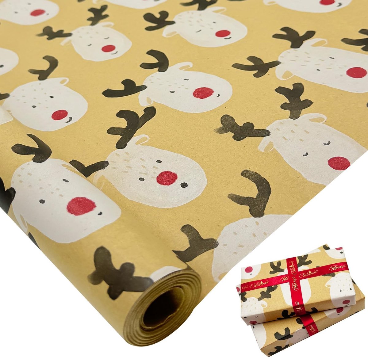 Omgoods - Recycleerbare Kraftpapier Rol voor Cadeaus en Decoraties (76cm x 12m)