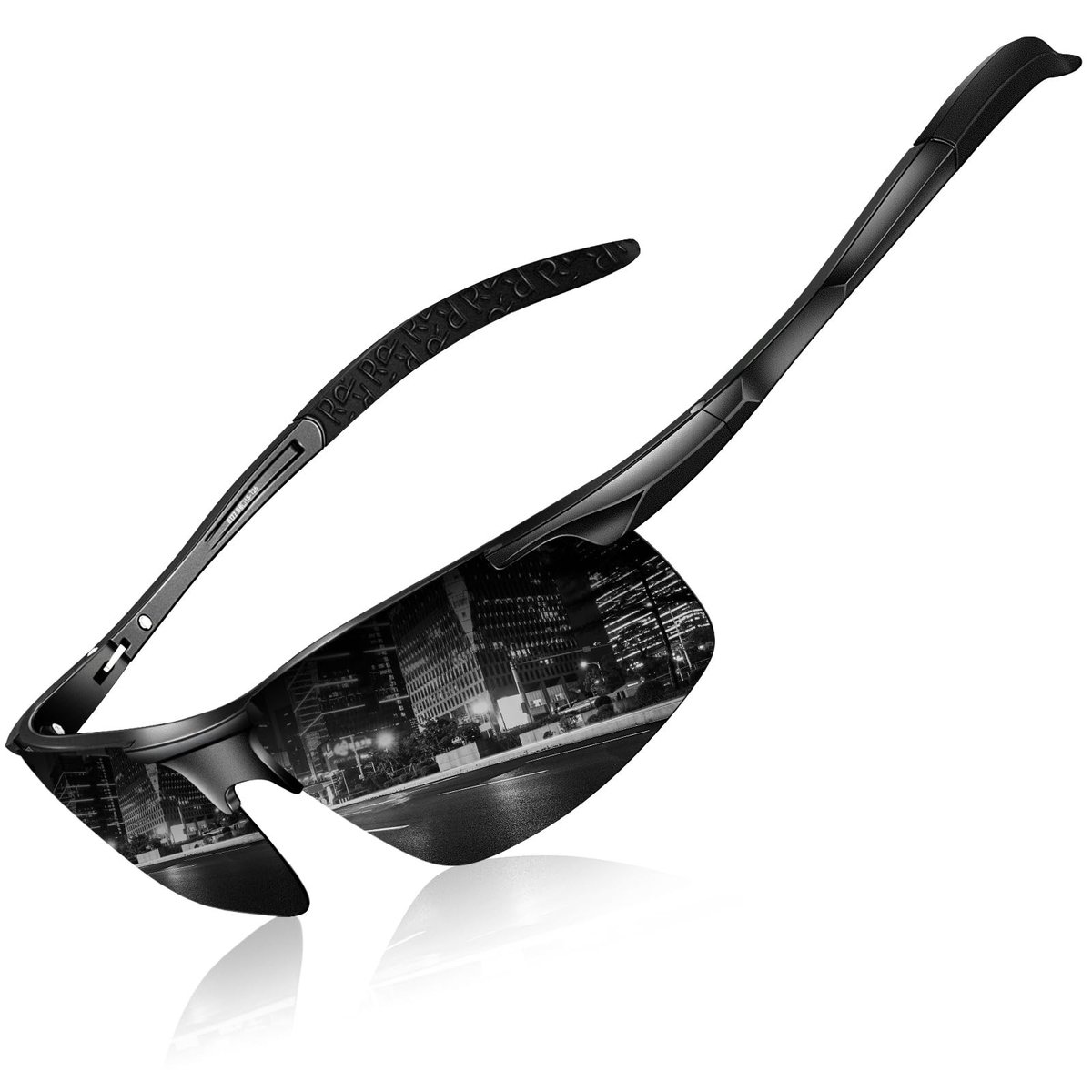 Omgoods- Zonnebril Heren Gepolariseerd - 100% UV-bescherming - Sport Zonnebril - Wrap Around - Schittering Verminderen - Geschikt voor Activiteiten - Sportzonnebril