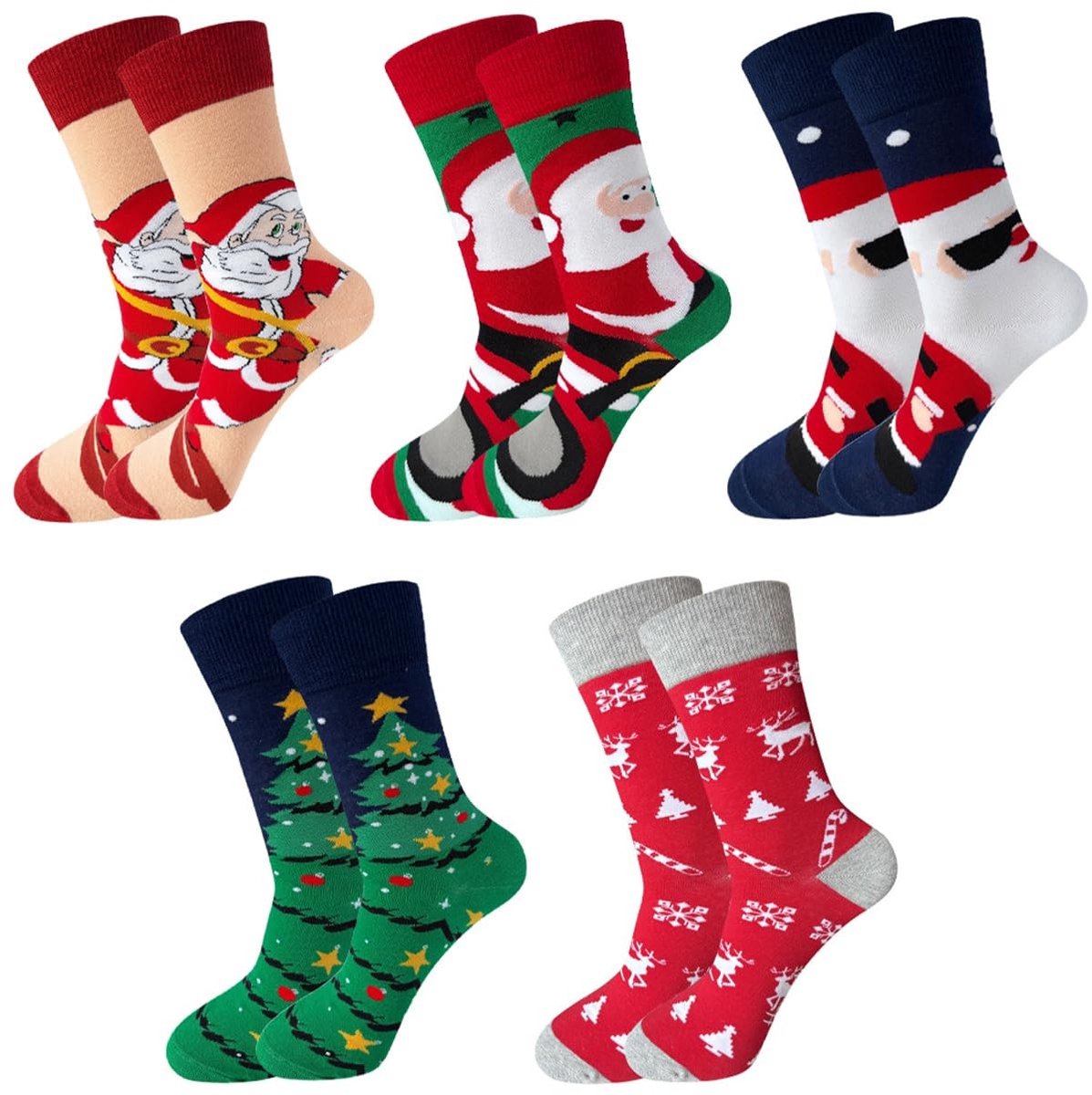 Omgoods - Dames Kousen tot de Kalf Rood met Cartoon One Size