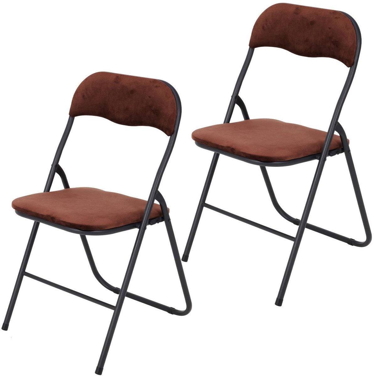 Omgoods - Set van 2 Vouwstoelen van Velvet in Bruin