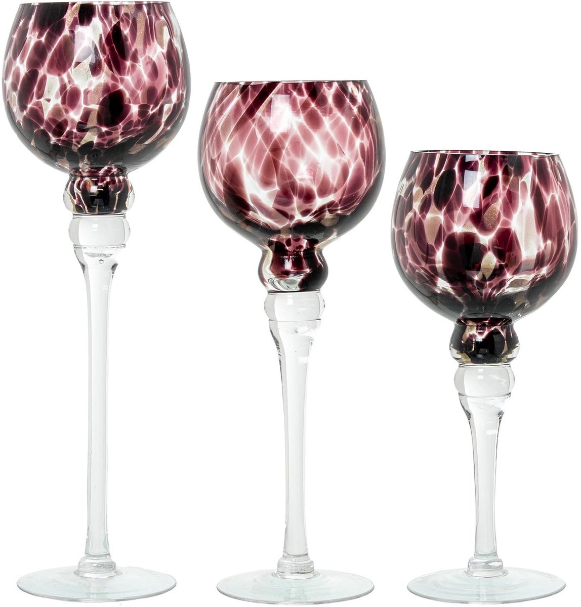 Omgoods - Set van 3 Decoratieve Glazen met Gevlochten Patroon in Zwart