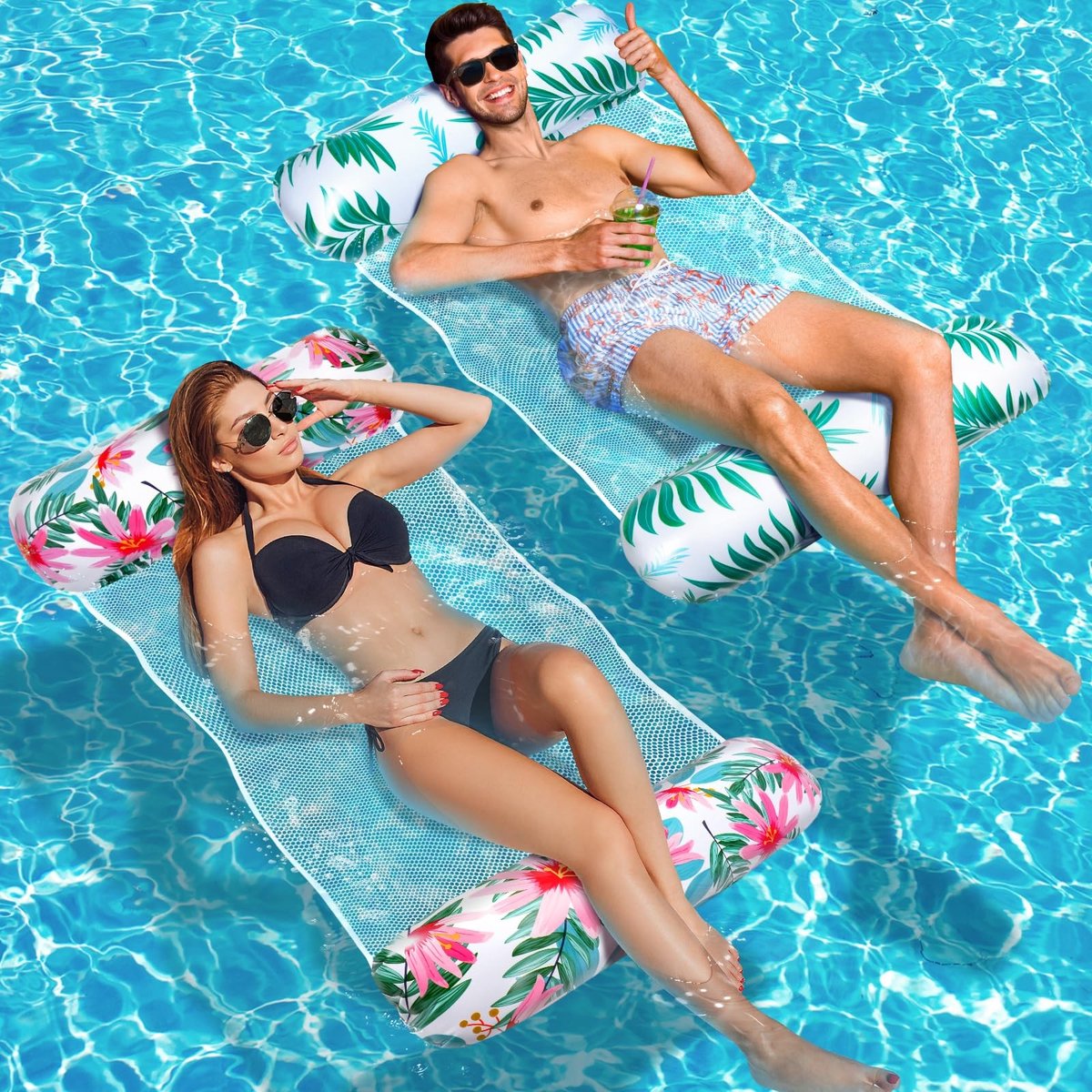 Omgoods - XL Luchtmatras Zwembad - 4-in-1 Waterhangmat voor Volwassenen