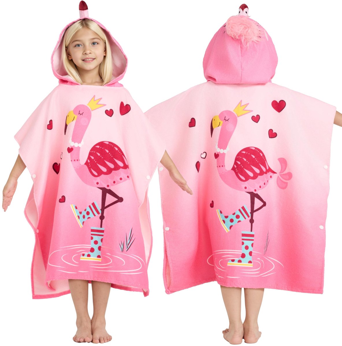 Omgoods - Kinderen Bad Poncho van Microvezel met Capuchon