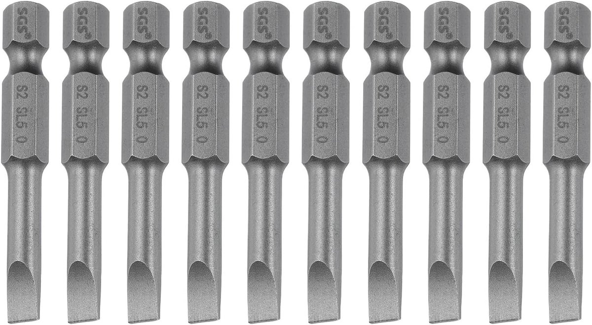 Omgoods - Magnetische Slotted Schroevendraaier Bits SL5 5mm 10 stuks