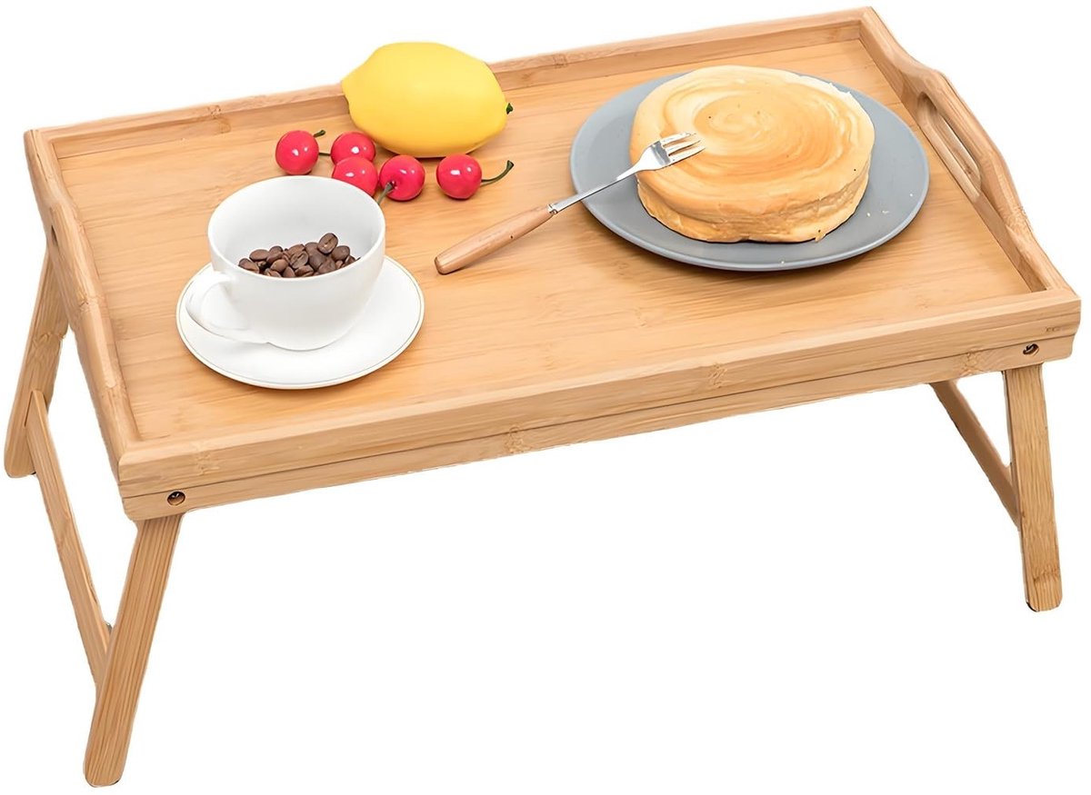 Omgoods - Vouwbare Bamboe Ontbijttray met Handvatten