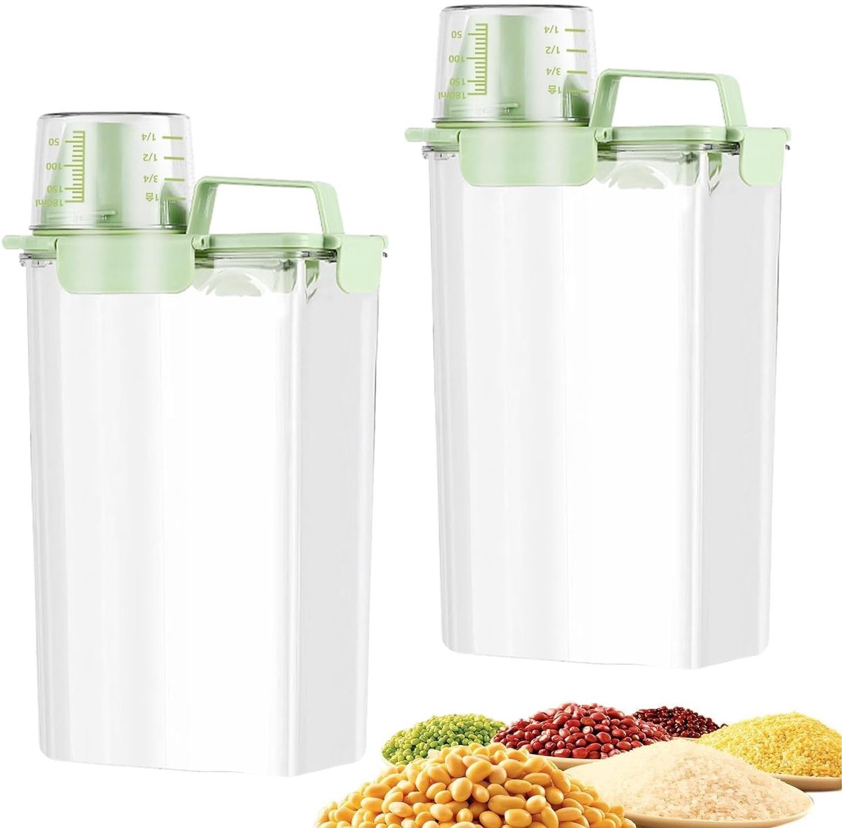 Omgoods - Set van 2 Airtight Voedselcontainers voor Droge Voeding 3L