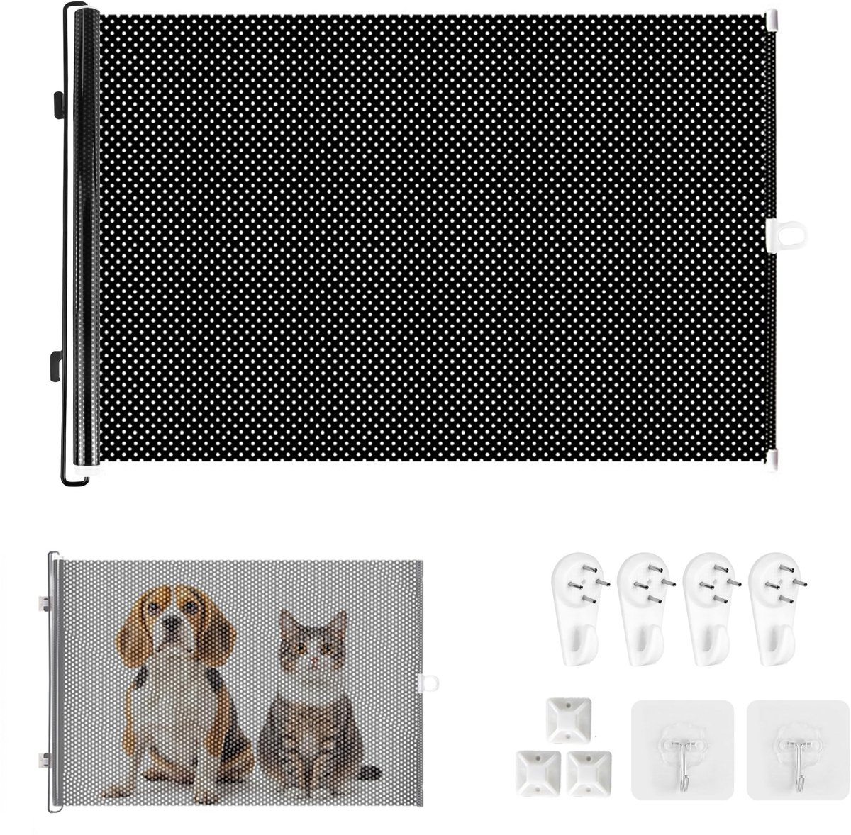 Omgoods - Verstelbare Safety Barrier voor Honden - 40 cm Hoog, Tot 125 cm Breed