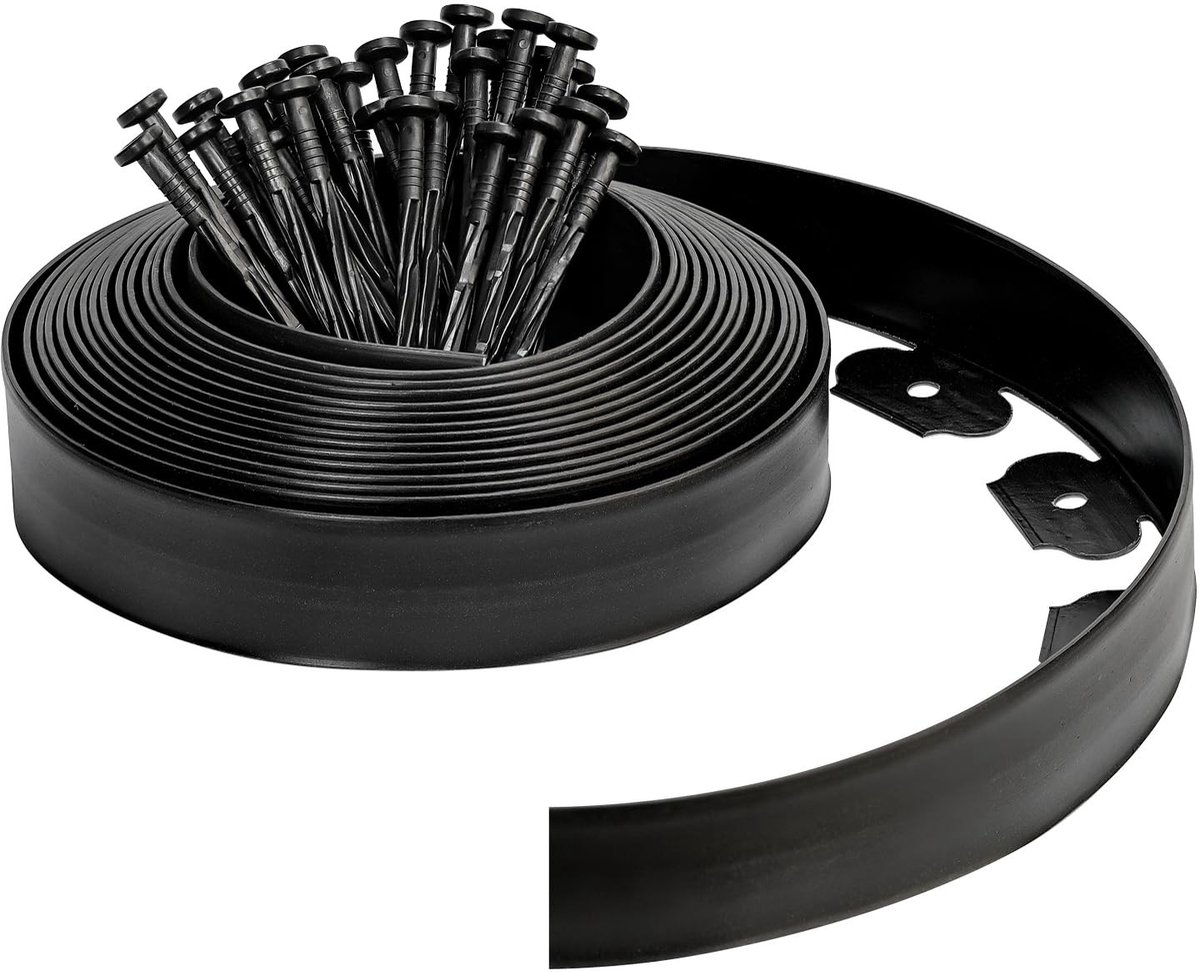 Omgoods - 10 m Tuingazonrand met 30 Haringen - Flexibele Bloembedrand voor Professionele Tuinverzorging