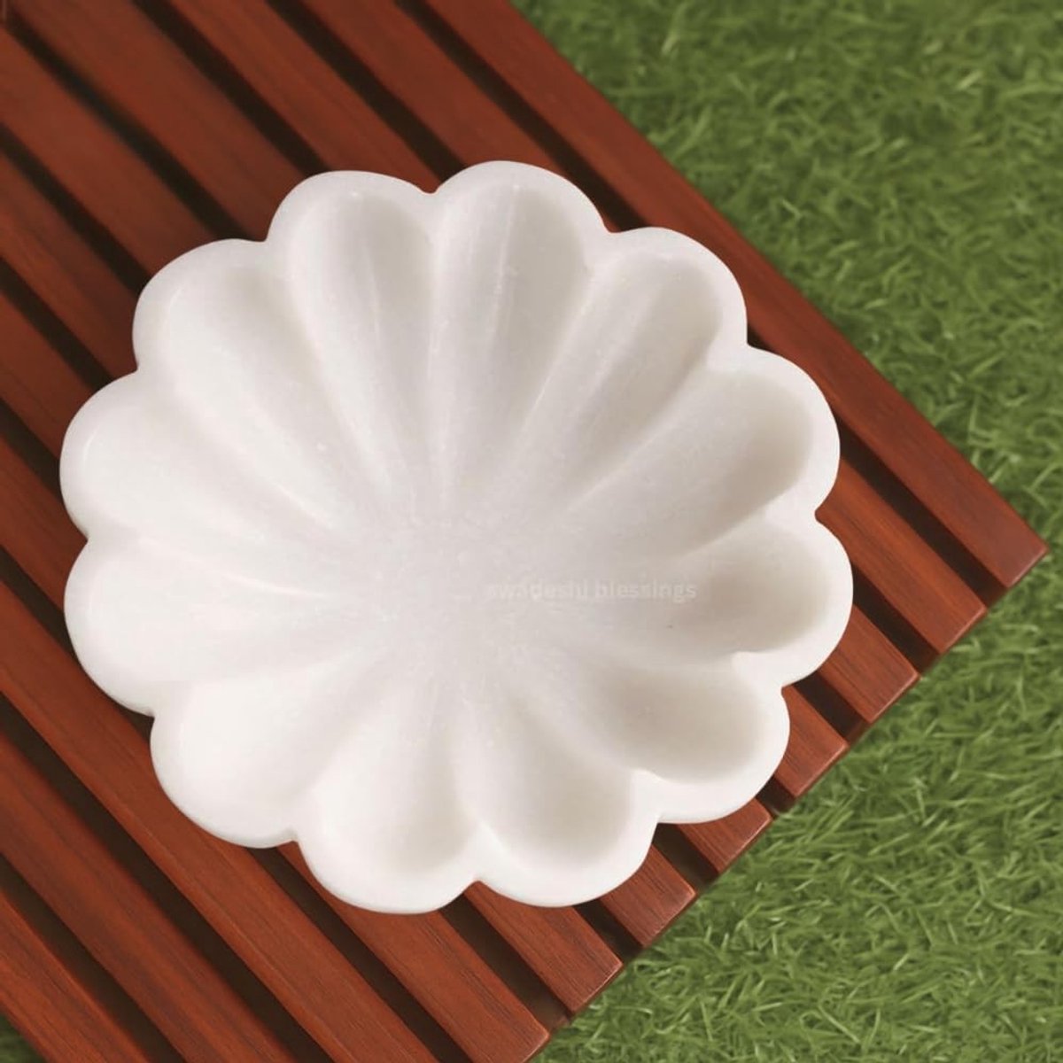 Omgoods - Handgemaakte Marmeren Decoratieve Kom, 10 Inch