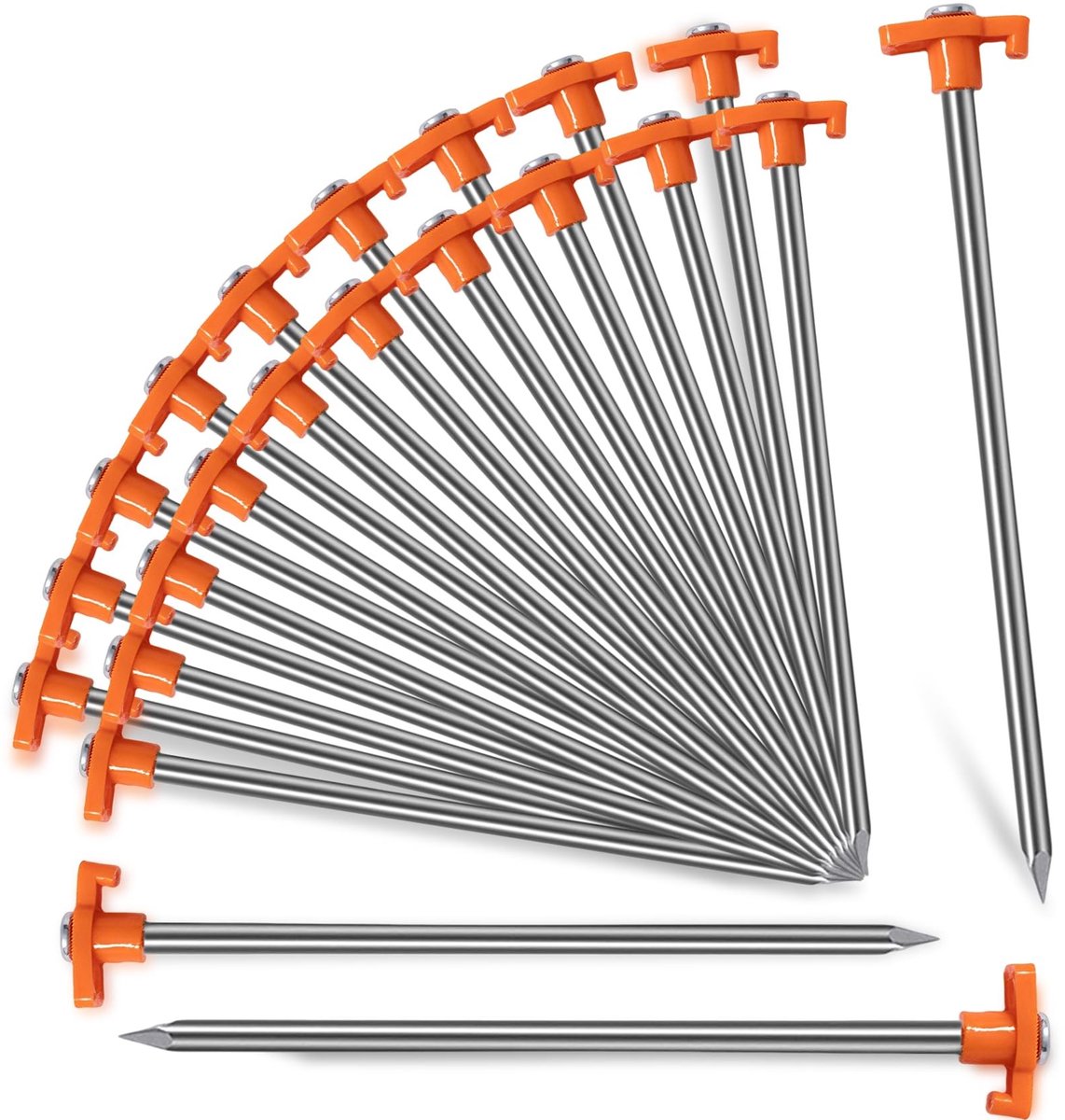Omgoods - 20 Stuks Tent Pegs van Gegalvaniseerd Metaal voor Camping