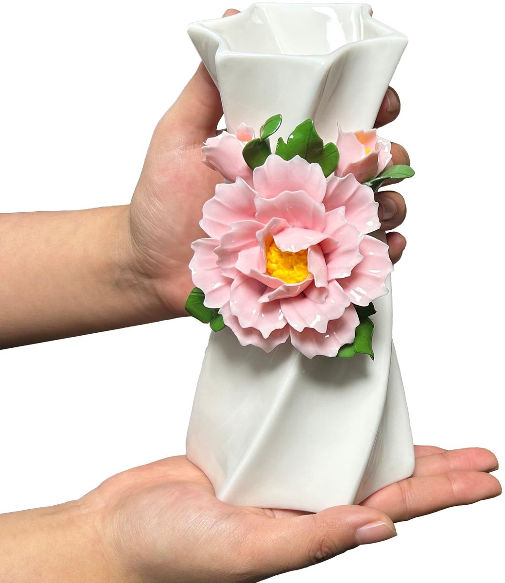 Omgoods - Porseleinen Vaas met Bloemen voor Huishouddecoratie