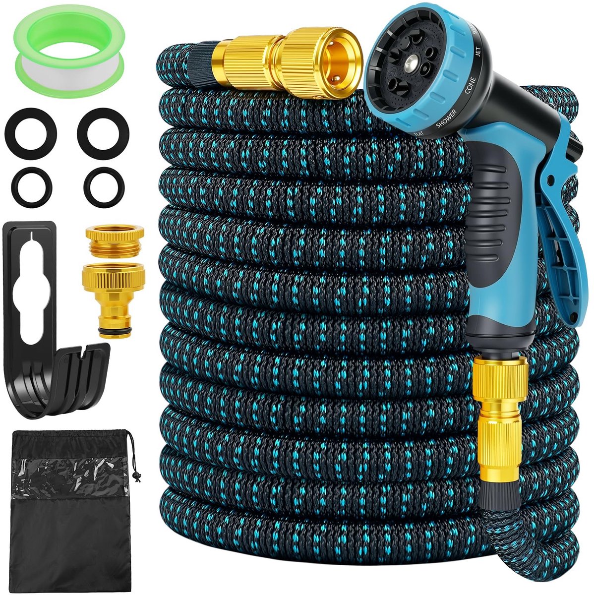 Omgoods - Tuinslang 30 Meter met 10-functie Spray Gun - Kinkvrije Tuinslang voor Tuin en Auto