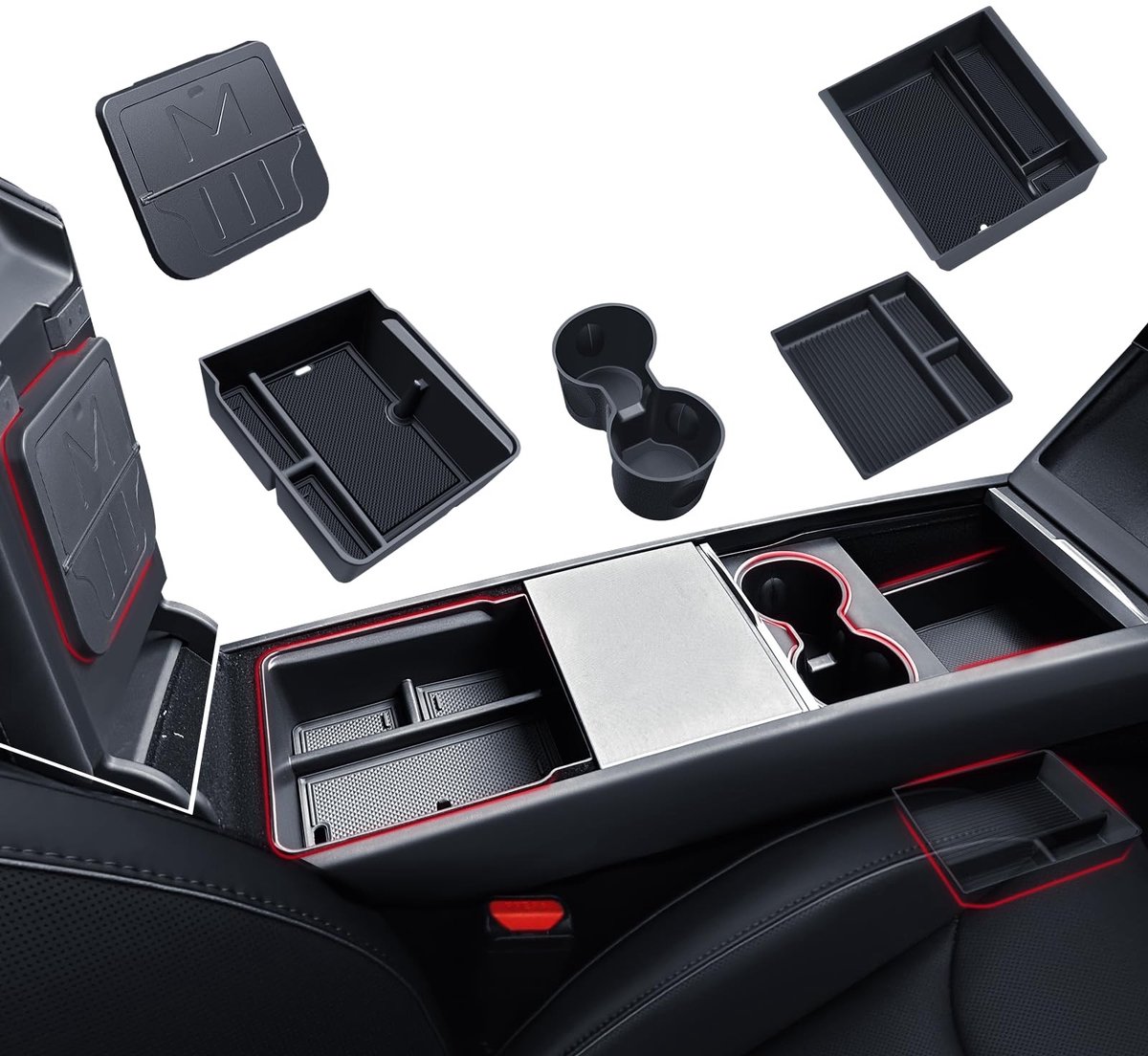 Omgoods - Set van 5 Organizers voor Tesla Model 3