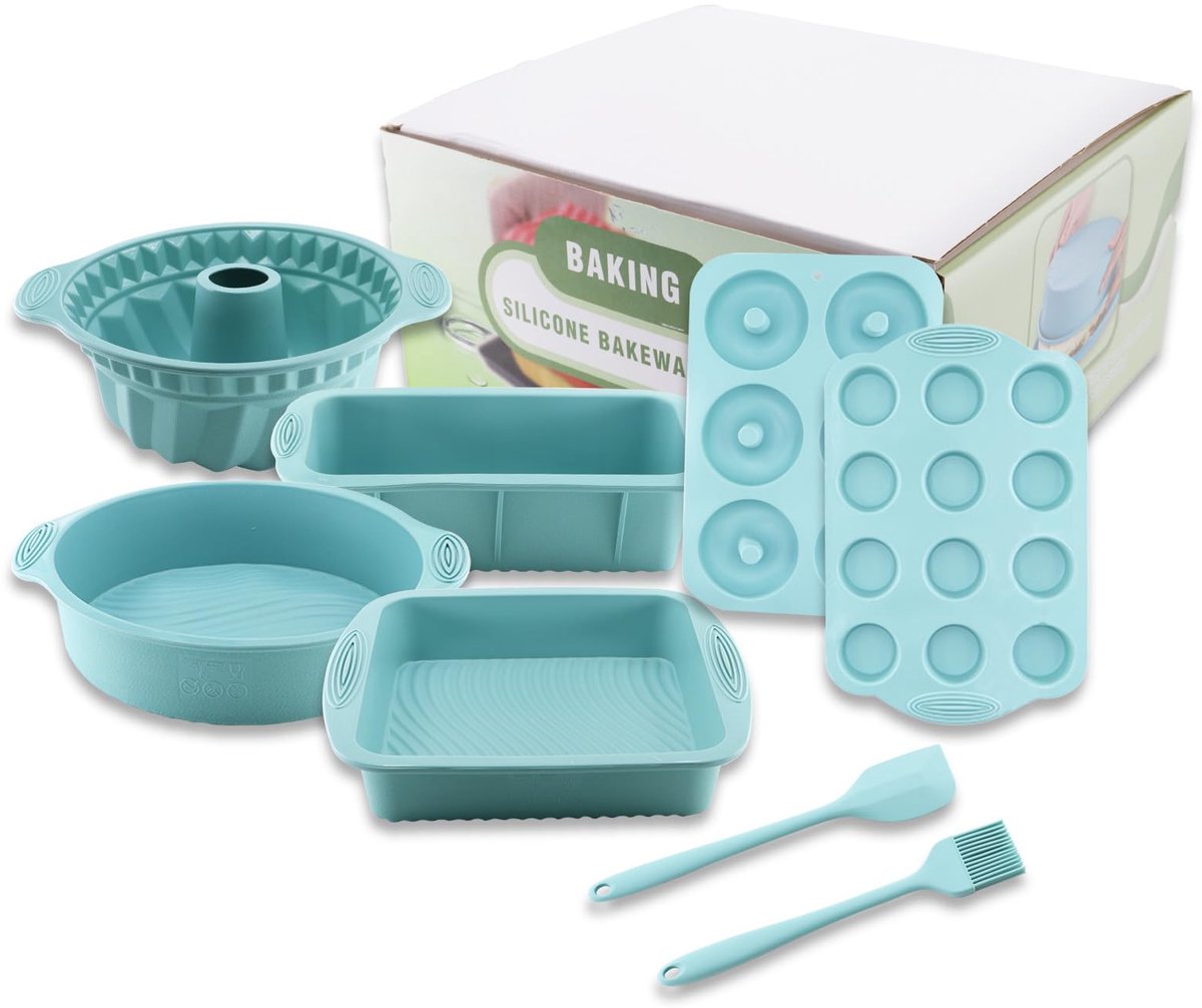 Omgoods - 8-in-1 Bakvorm Set - Siliconen Muffinvormpjes met Anti-aanbaklaag