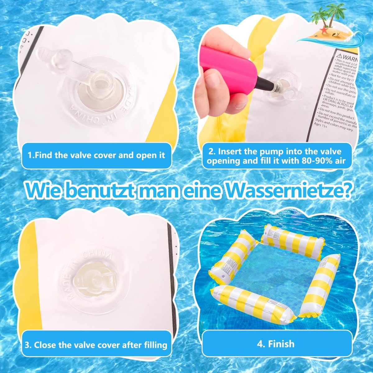 Omgoods - 4-in-1 Opblaasbare Hangmat met Handpomp