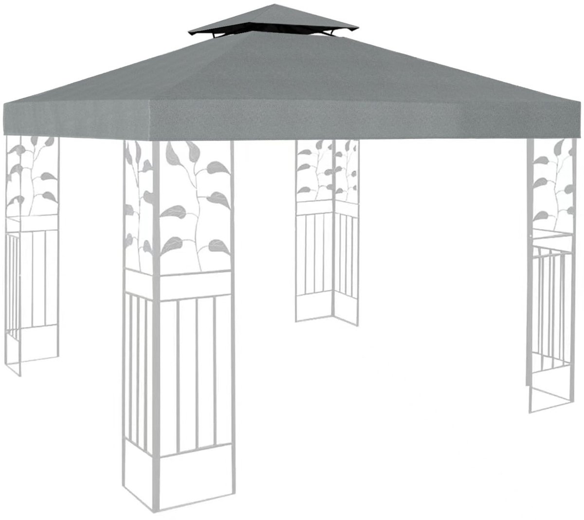 Omgoods- Tuinhuisje waterdicht - Paviljoen 3x3 - Vervangend dak - Dubbel dak ontwerp - Hoogwaardig polyester - Bescherming tegen de zon
