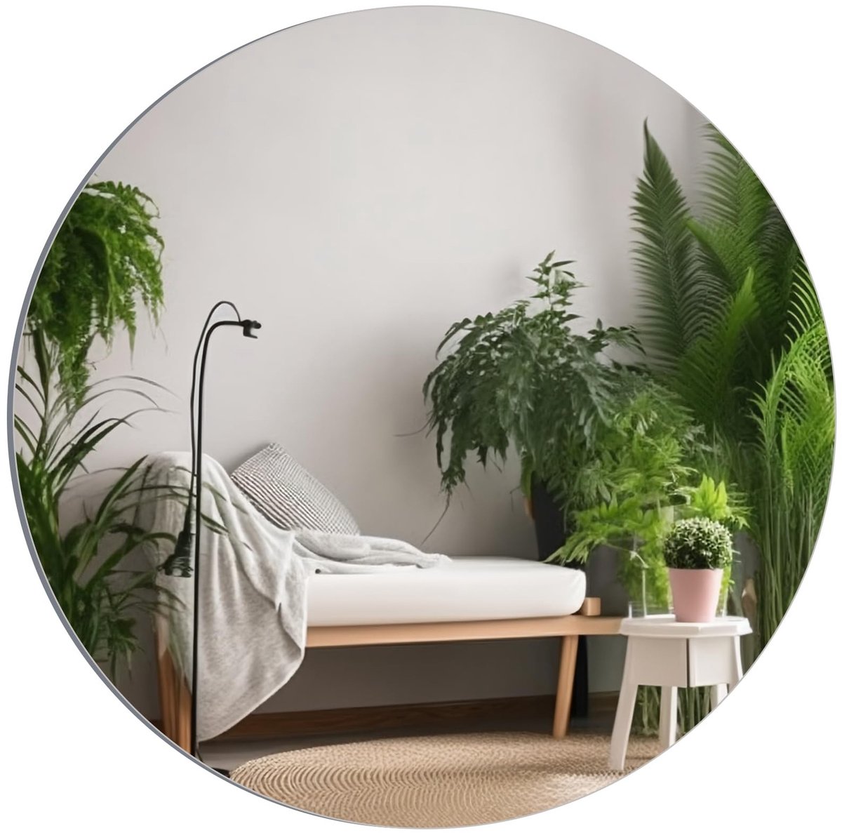 Omgoods - 50cm Rond Wandspiegel van HD Glas voor Diverse Ruimtes