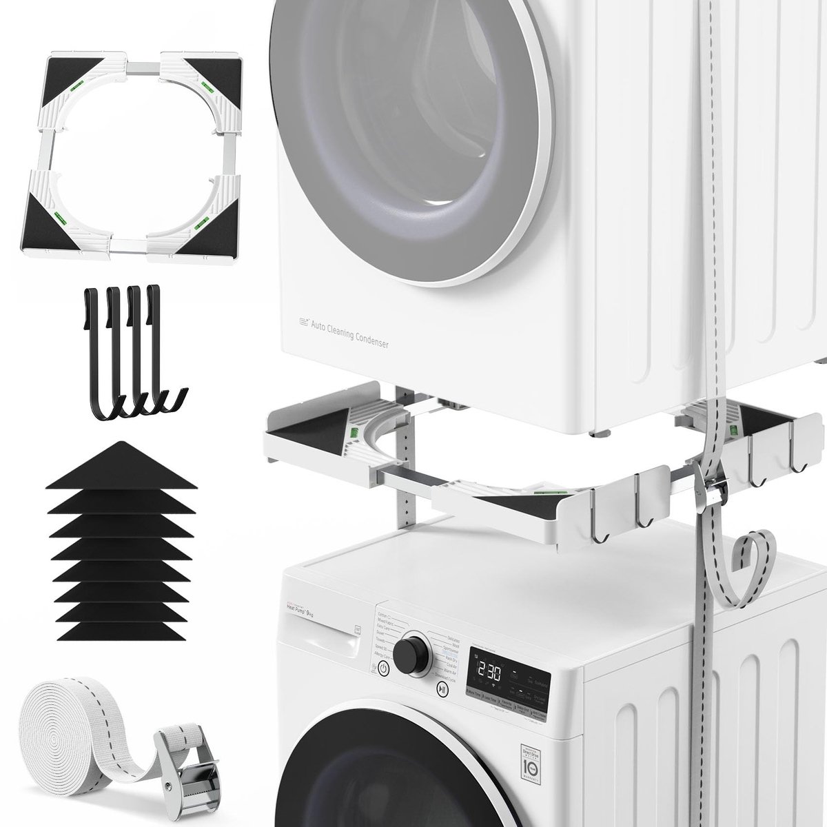 Omgoods - Ultra-Dunne Stapelset voor Wasmachine en Droger, TÜV-Gecertificeerd