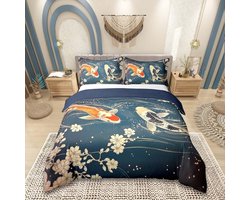 Omgoods - Japanse Koi Carp Duvet Cover Set - Super King Size
