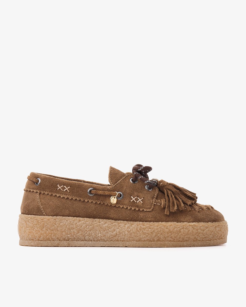 VIA VAI Rox Romee Loafers Dames - Suède - Beige - Maat 42