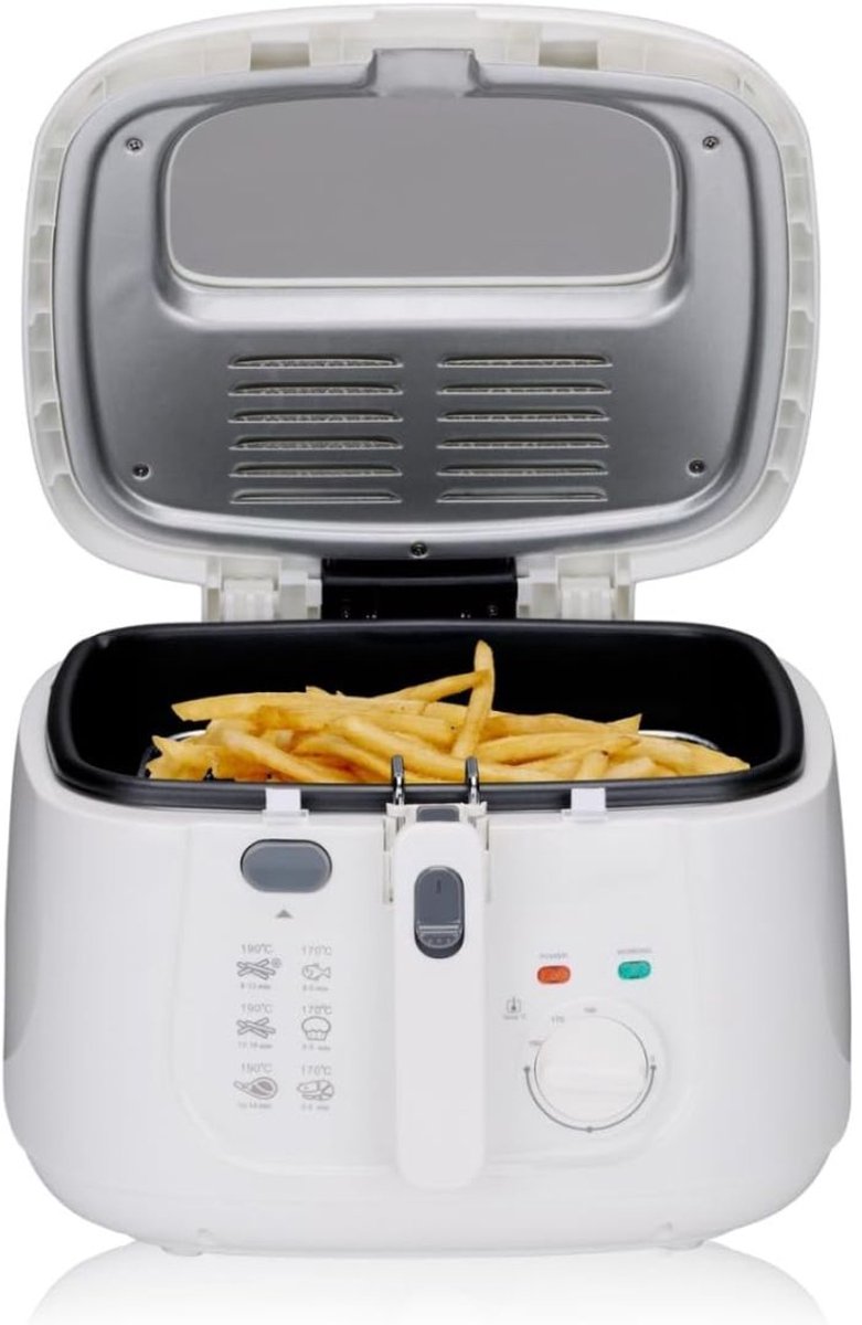 JCP® Frituurpan - Friteuse - Frituurpannen - Wit - 29cm x 31cm x 21cm